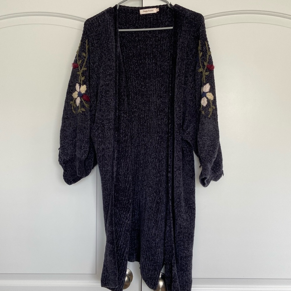 Soft Navy Floral Cardigan